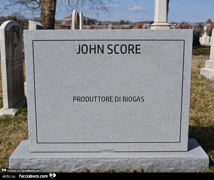 John score. Produttore di biogas