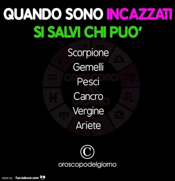Quando sono incazzati si salvi ch può