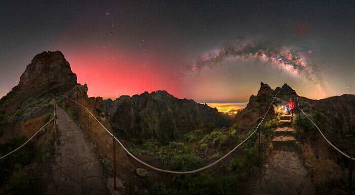 10.05.2024 aurora boreale sul Pico do arieiro a madeira