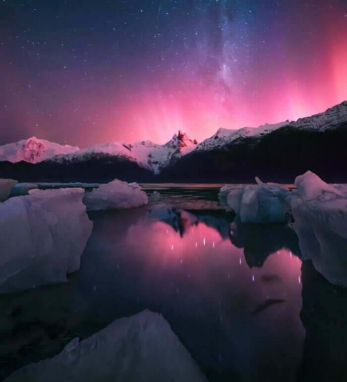 Aurora Australe nei Fiordi in Patagonia Cile 10.05.2024