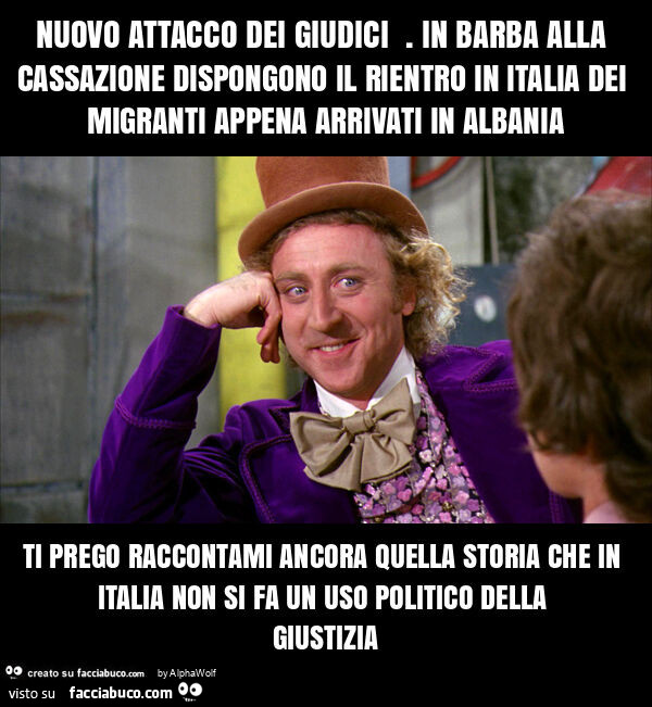 Nuovo attacco dei giudici. In barba alla cassazione dispongono il rientro in italia dei migranti appena arrivati in albania ti prego raccontami ancora quella storia che in italia non si fa un uso politico della giustizia