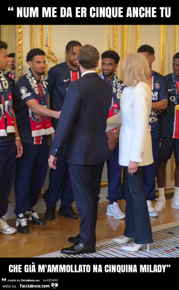 “ num me da er cinque anche tu che già m'ammollato na cinquina milady”