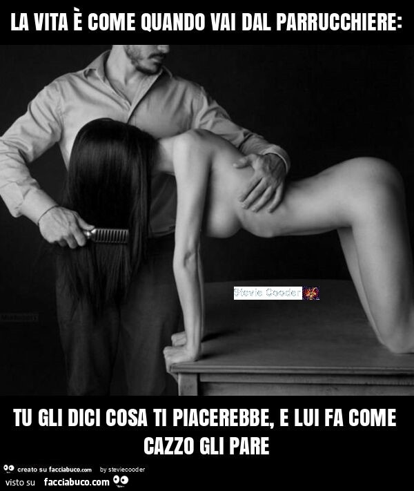 La vita è come quando vai dal parrucchiere: tu gli dici cosa ti piacerebbe, e lui fa come cazzo gli pare