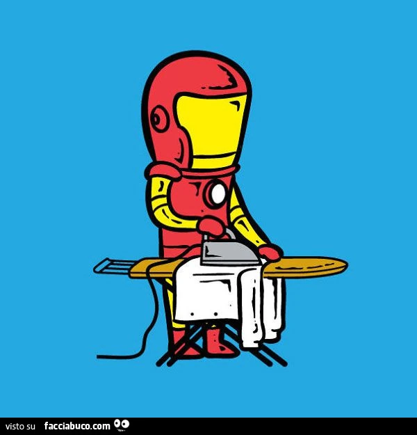 Iron Man che stira