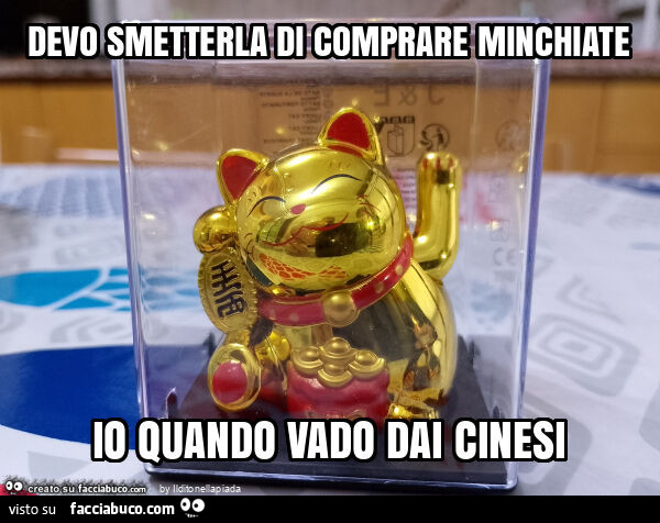 Devo smetterla di comprare minchiate io quando vado dai cinesi