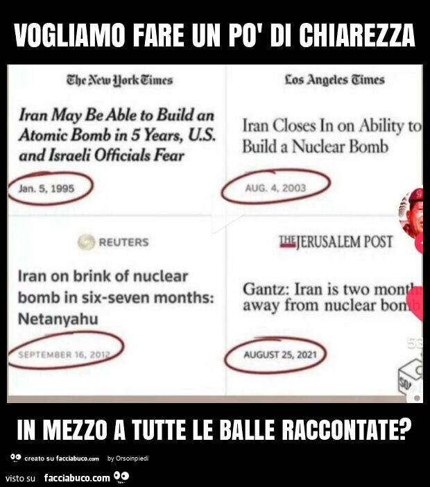 Vogliamo fare un po' di chiarezza in mezzo a tutte le balle raccontate?