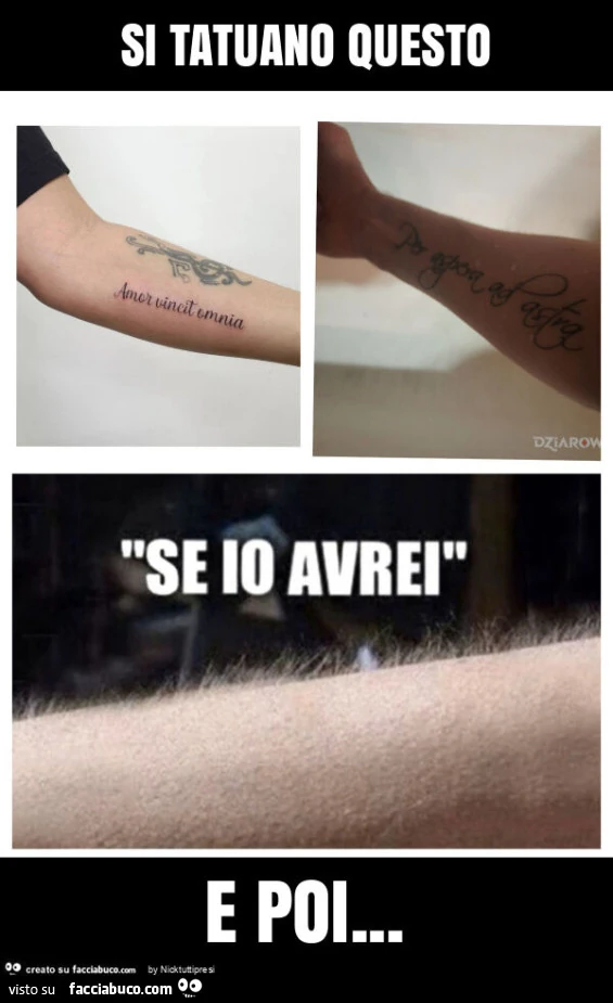 Si tatuano questo e poi