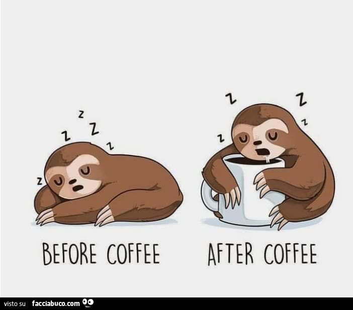 Before coffee. After coffee