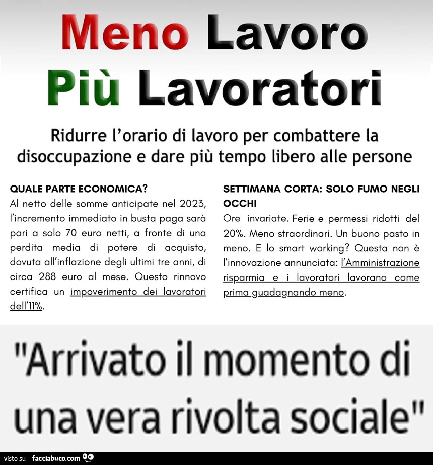 Sciopero per riduzione dell'orario di lavoro a parità di salario