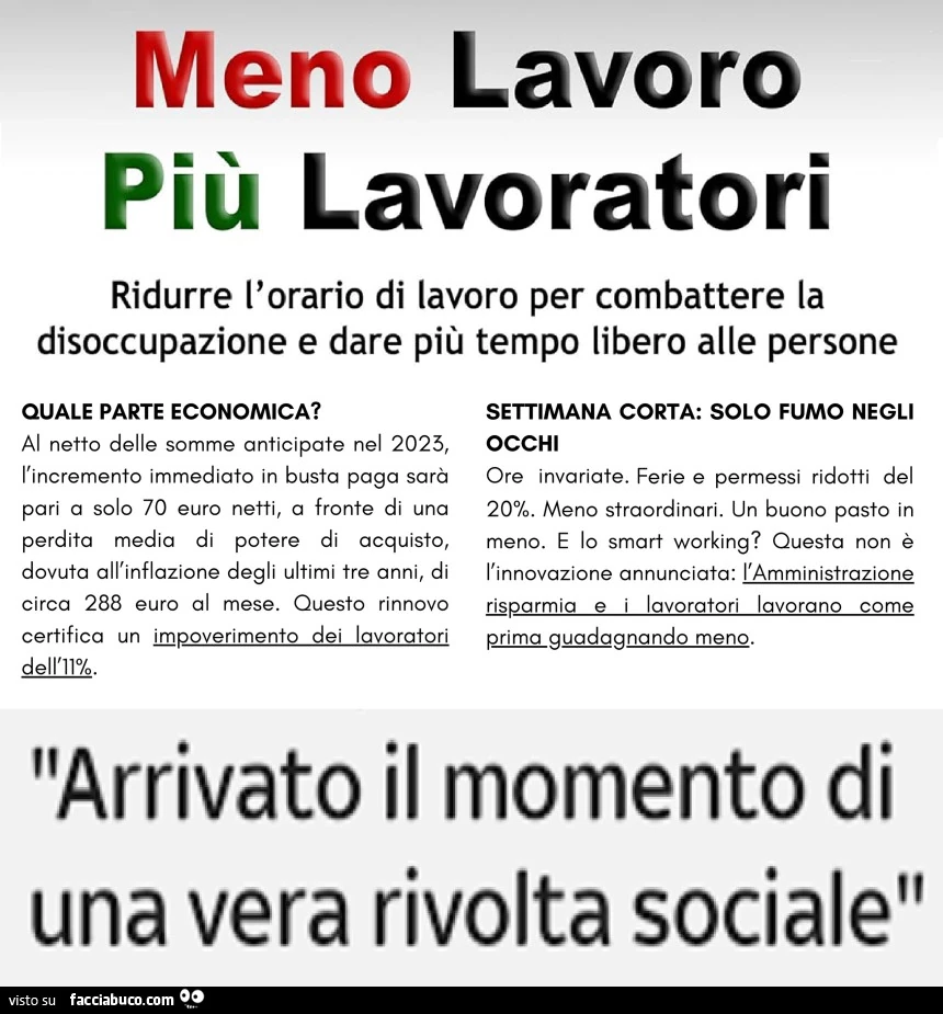 Sciopero per riduzione dell'orario di lavoro a parità di salario