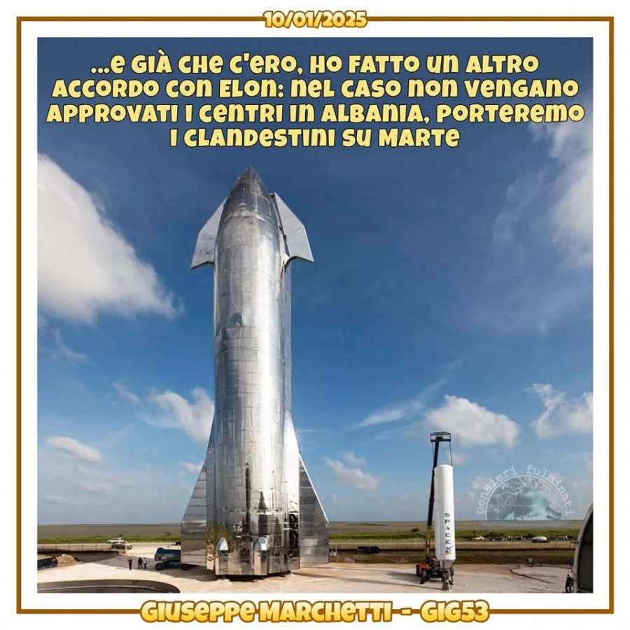 Musk meloni Marte clandestini migranti