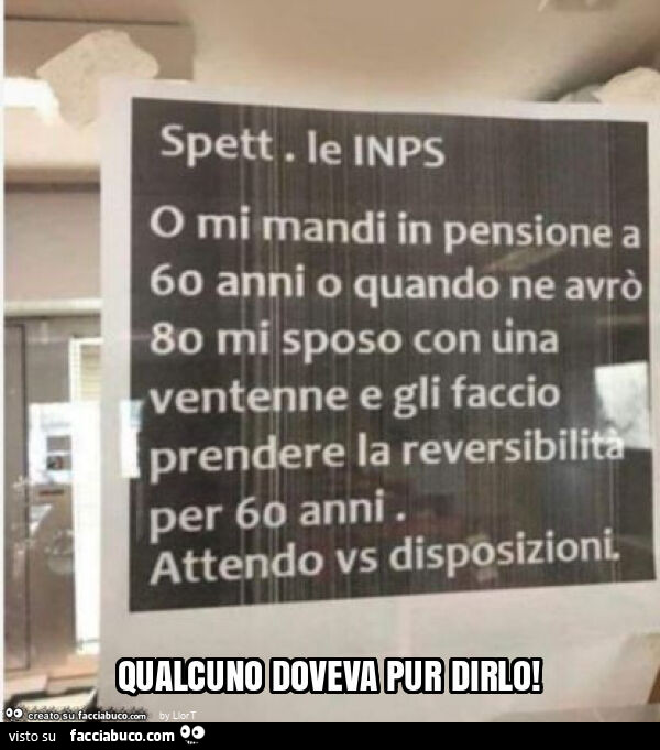 Qualcuno doveva pur dirlo