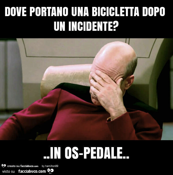 Dove portano una bicicletta dopo un incidente? . In os-pedale