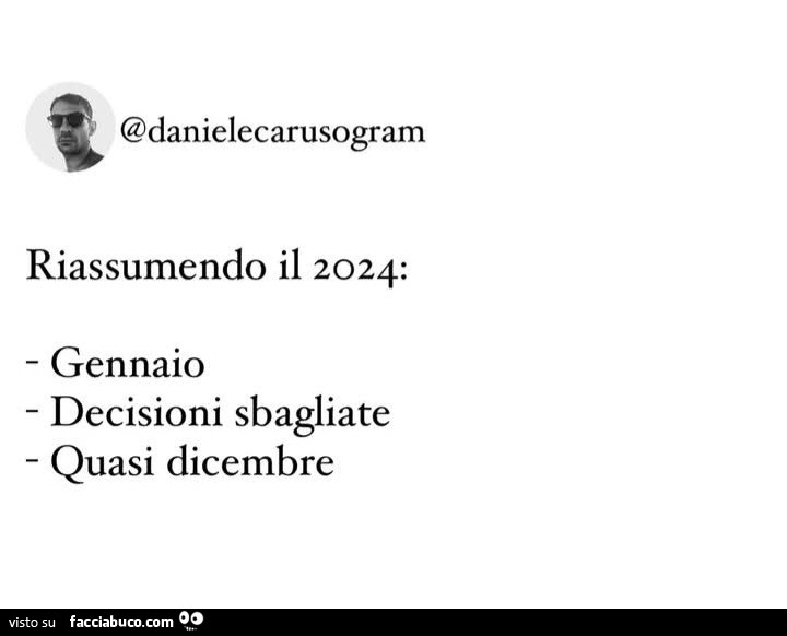 Riassumendo il 2024: gennaio, decisioni sbagliate, quasi dicembre