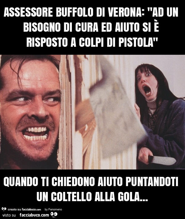 Assessore buffolo di verona: "ad un bisogno di cura ed aiuto si è risposto a colpi di pistola" quando ti chiedono aiuto puntandoti un coltello alla gola