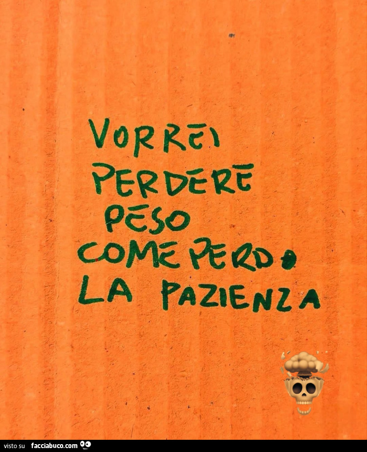 Vorrei perdere peso come perdo la pazienza