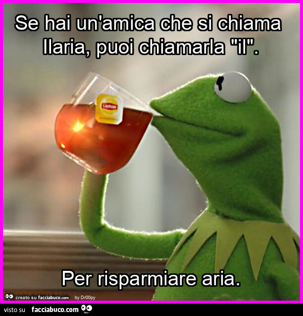 Se hai un'amica che si chiama ilaria, puoi chiamarla "il". Per risparmiare aria