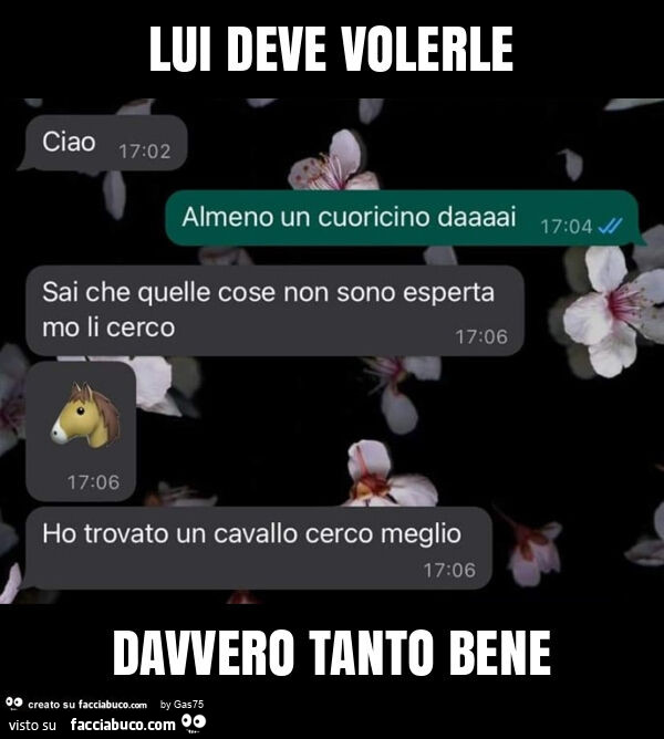 Lui deve volerle davvero tanto bene