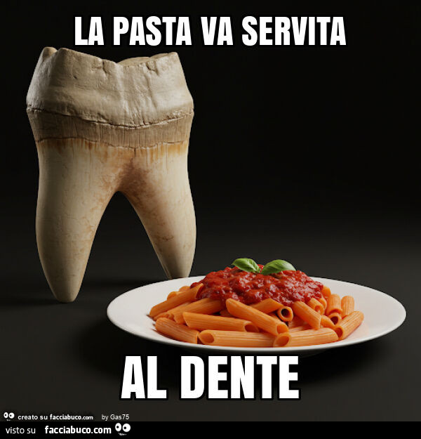 La pasta va servita al dente