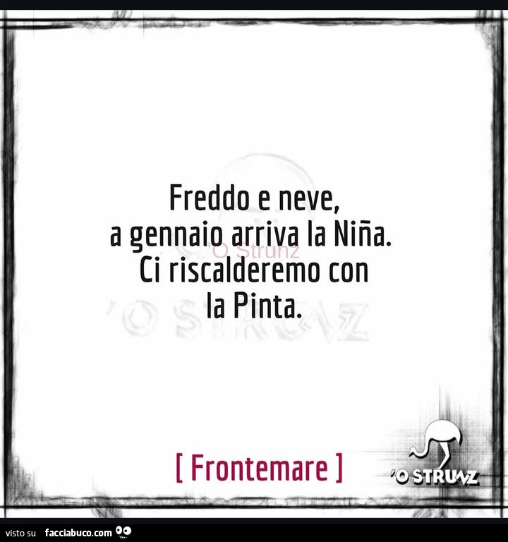 Freddo e neve, a gennaio arriva la nina. Ci riscalderemo con la pinta