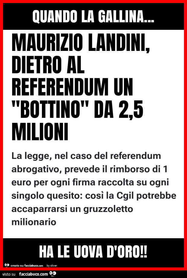 Quando la gallina… ha le uova d'oro