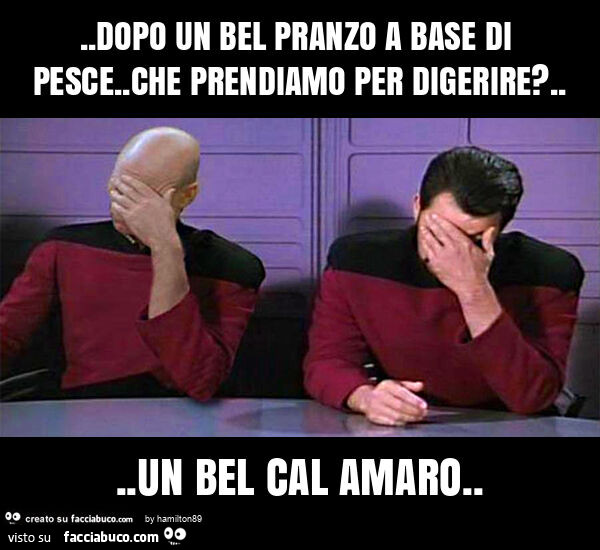 Dopo un bel pranzo a base di pesce. Che prendiamo per digerire? … un bel cal amaro