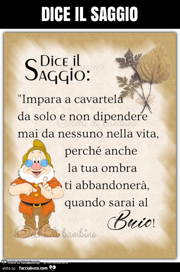 Dice il saggio