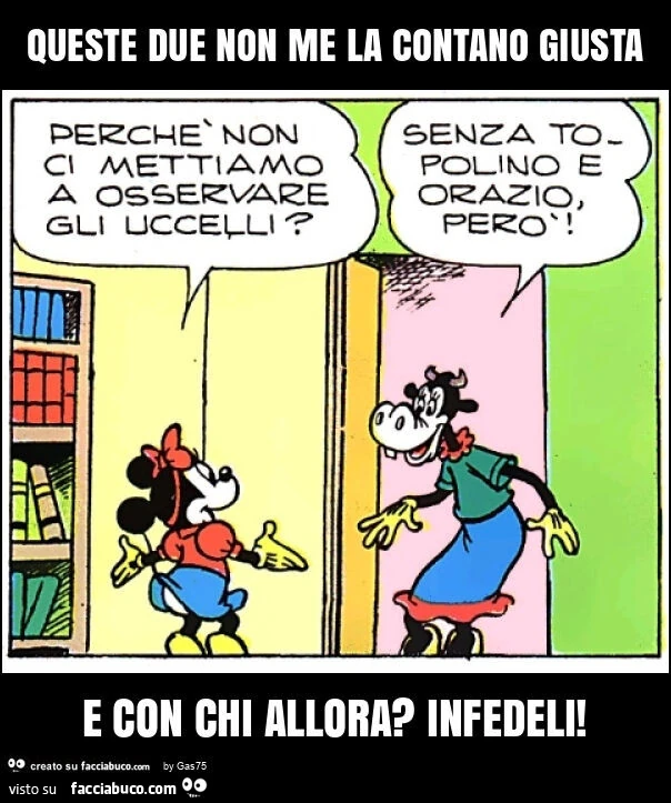 Queste due non me la contano giusta e con chi allora? Infedeli