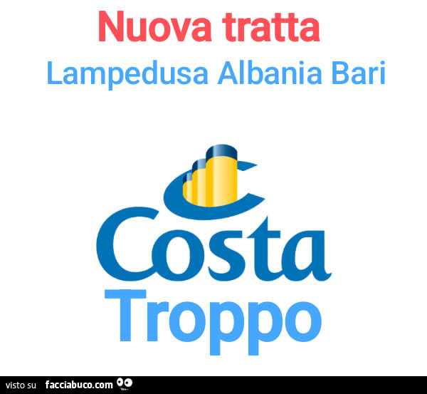 Nuova tratta lampedusa albania bari. Costa troppo