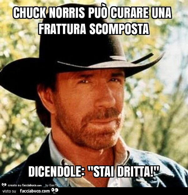 Chuck norris può curare una frattura scomposta dicendole: "stai dritta! "