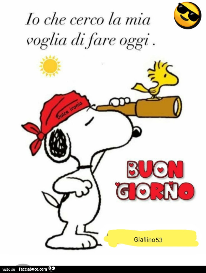 Io che cerco la mia voglia di fare oggi. Buon giorno