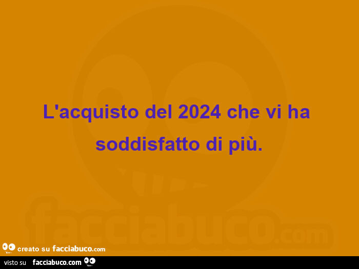 L'acquisto del 2024 che vi ha soddisfatto di più