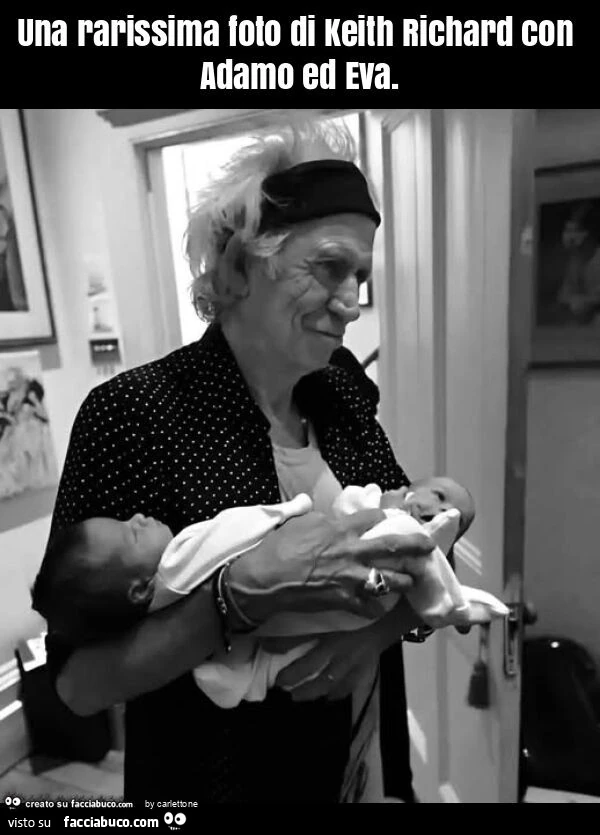 Una rarissima foto di keith richard con adamo ed eva
