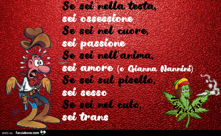 Se sei nella testa sei ossessione. Se sei nel cuore sei passione