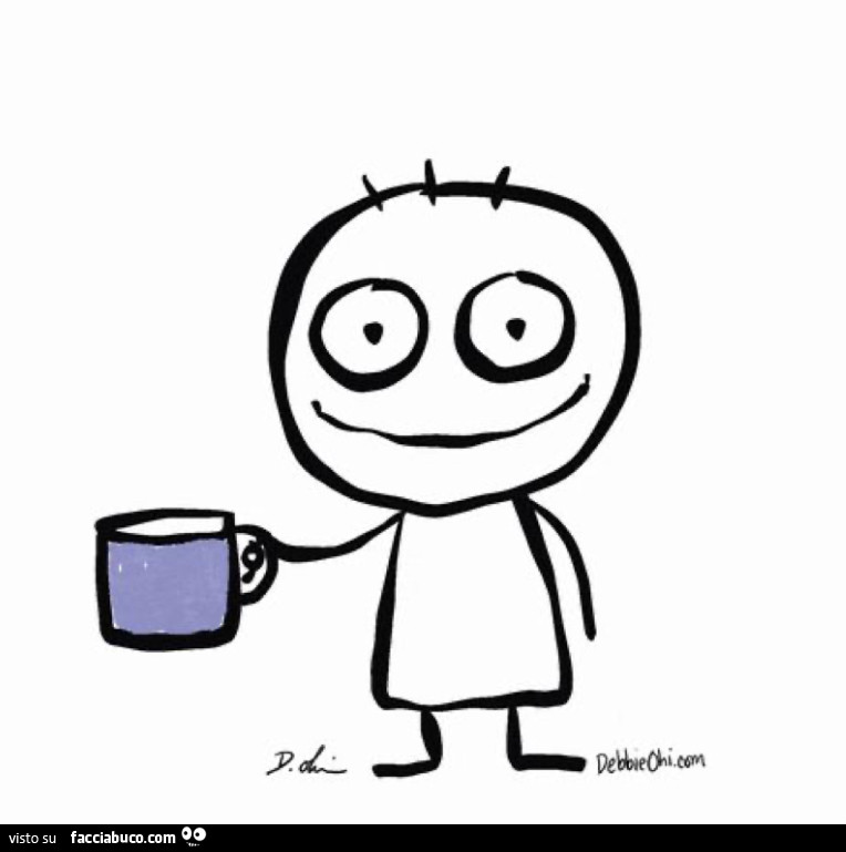 Omino con tazza