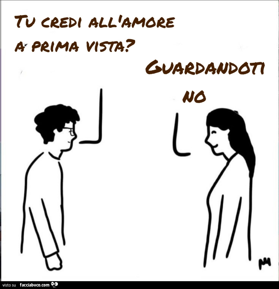 Tu credi all'amore a prima vista? Guardandoti no