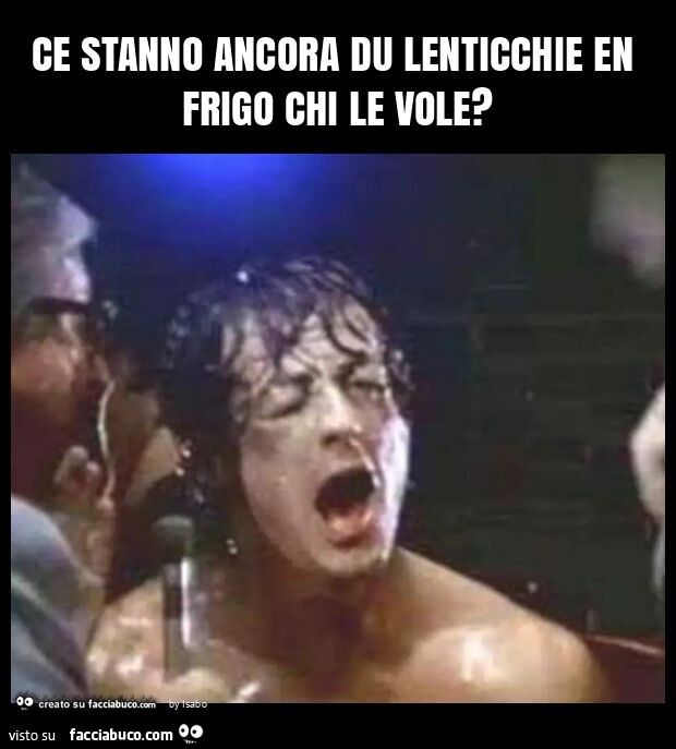 Ce stanno ancora du lenticchie en frigo chi le vole? Rambo silvester stallone