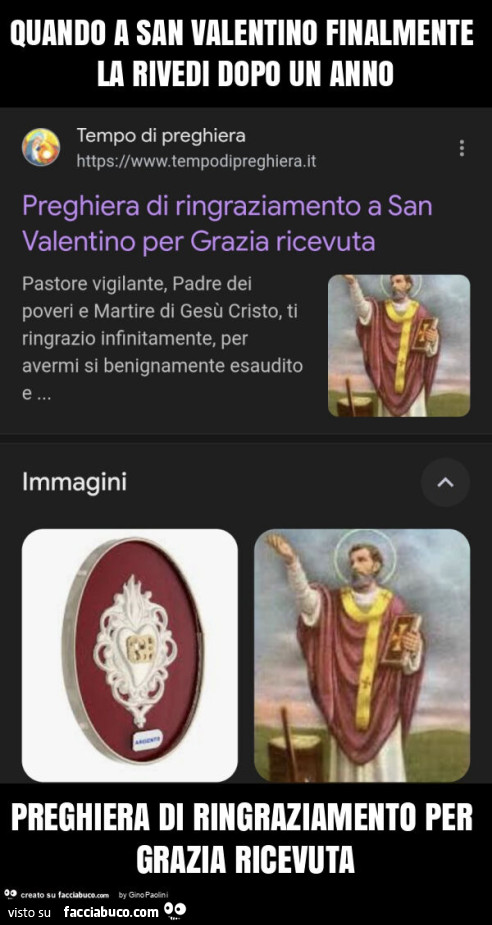 Quando a san valentino finalmente la rivedi dopo un anno preghiera di ringraziamento per grazia ricevuta