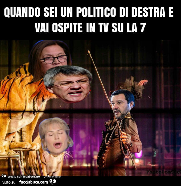 Quando sei un politico di destra e vai ospite in tv su la 7