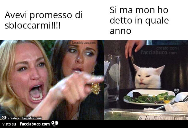 Avevi promesso di sbloccarmi! . Si ma mon ho detto in quale anno