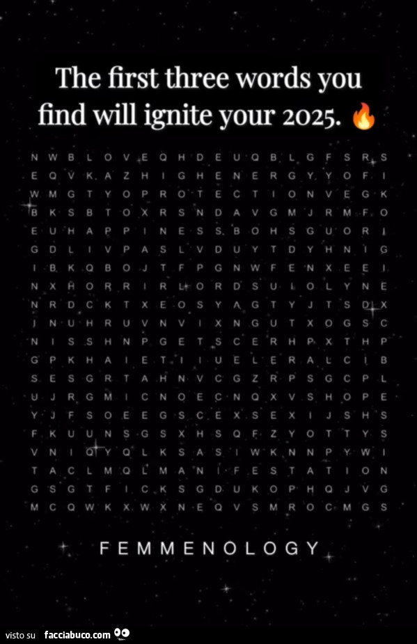 The first three words you find will ignite your 2025