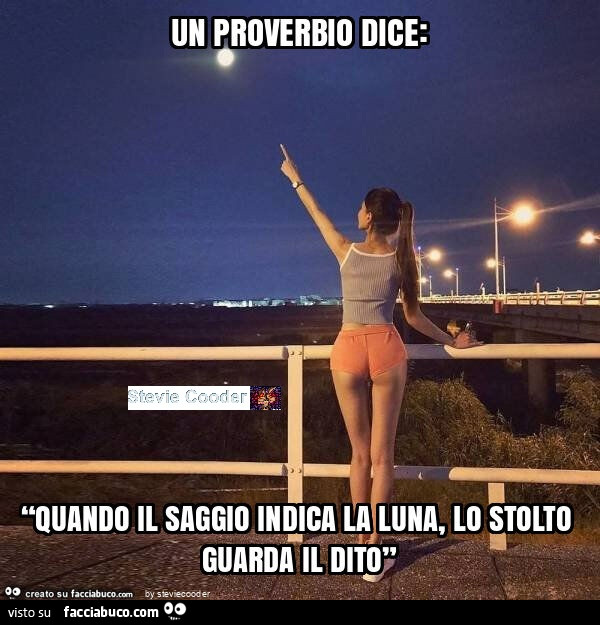 Un proverbio dice: “quando il saggio indica la luna, lo stolto guarda il dito”