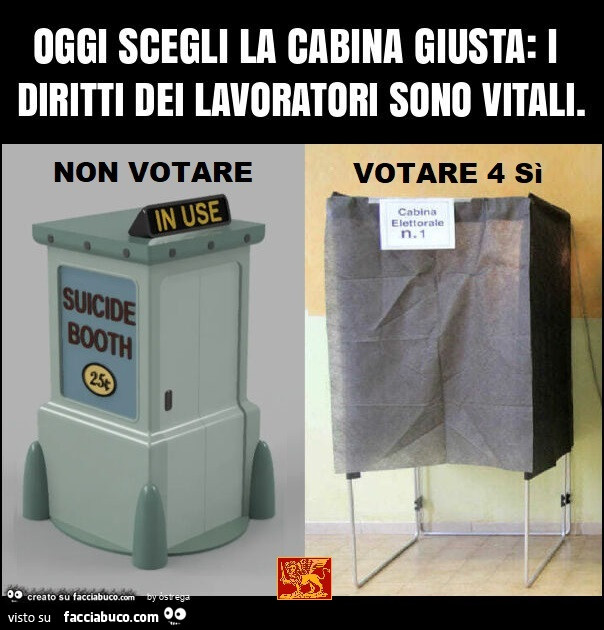 Oggi scegli la cabina giusta: i diritti dei lavoratori sono vitali
