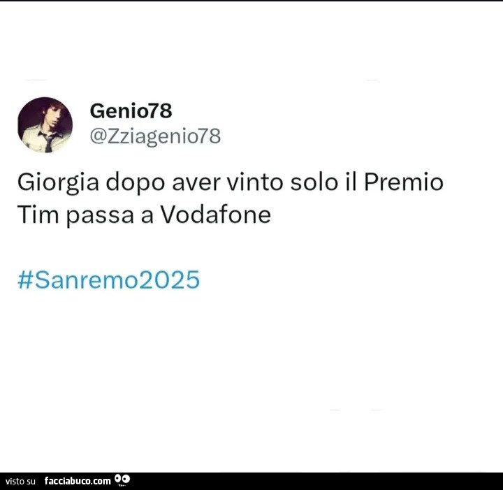 Giorgia dopo aver vinto solo il premio tim passa a vodafone