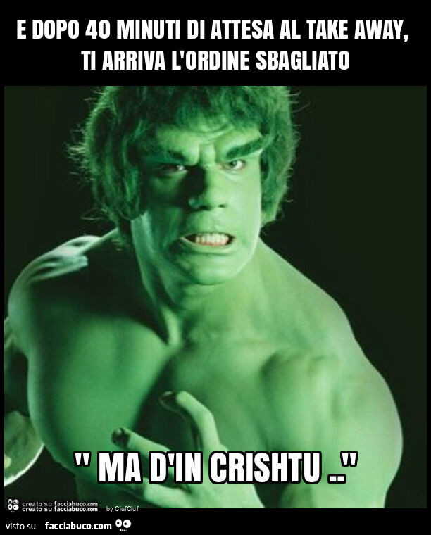 E dopo 40 minuti di attesa al take away, ti arriva l'ordine sbagliato