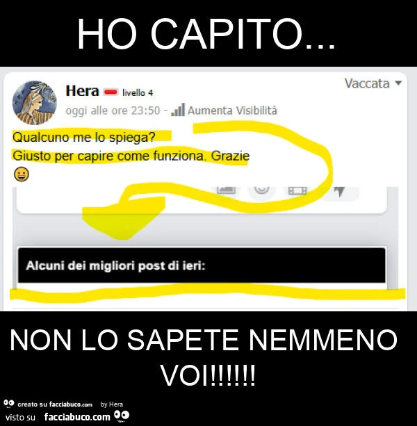 Ho capito&hellip; non lo sapete nemmeno voi