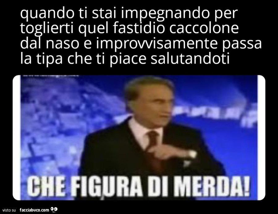 Caccola naso quando dita nel naso