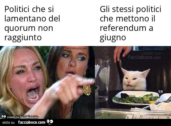 Politici che si lamentano del quorum non raggiunto. Gli stessi politici che mettono il referendum a giugno