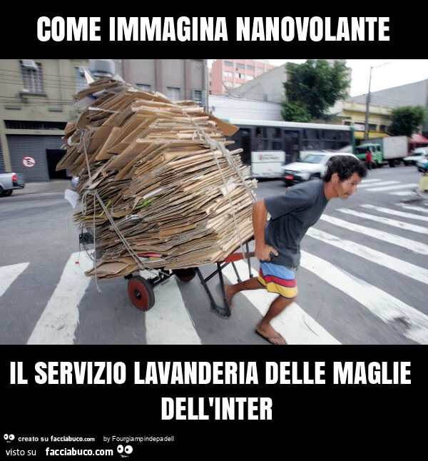 Come immagina nanovolante il servizio lavanderia delle maglie dell'inter