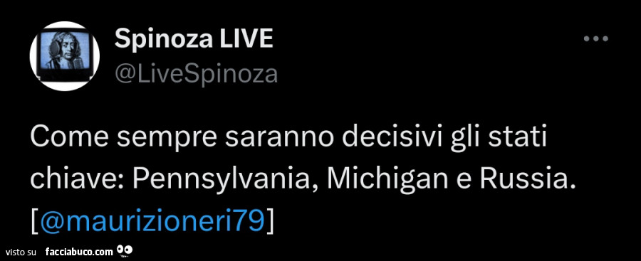 Come sempre saranno decisivi gli stati chiave: pennsylvania, michigan e russia